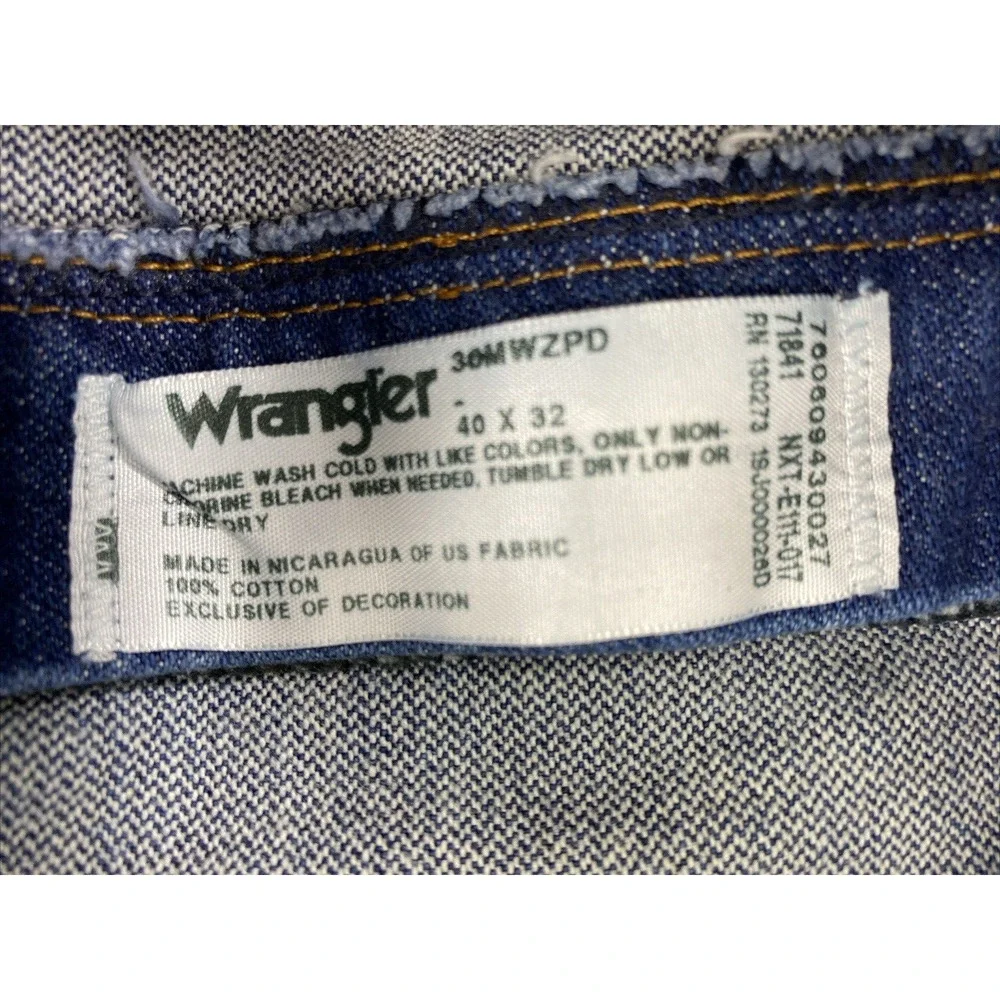 Wrangler Jeans Mens 38 x 31.5 Slim Fit Dark Wash Denim 36MWZ Cowboy Casual - Picture 4 of 11